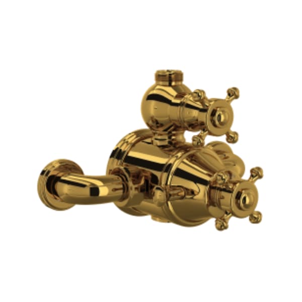 Georgian Era™ 3/4" Exposed Therm Valve With Volume And Temperature Control in Unlacquered Brass