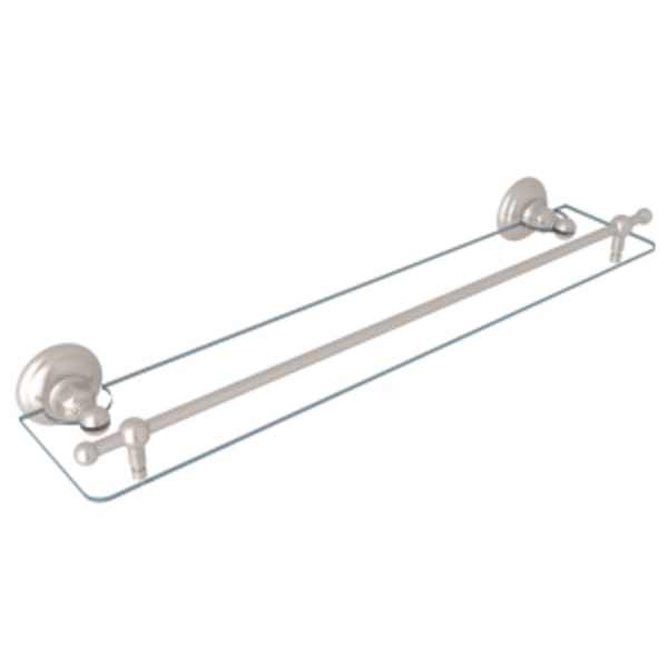 Wall Mount Towel Shelf in Satin Nickel