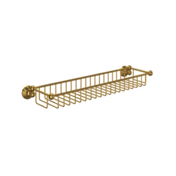 Edwardian™ Wall Mount Sponge Basket in Unlacquered Brass