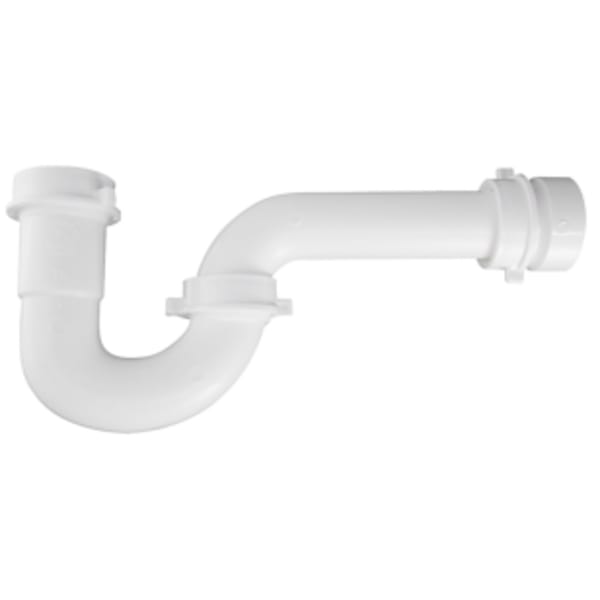 1-1/2" P-Trap, with Trap Adapter - White - PVC