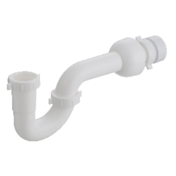 1-1/2" PVC, Reversible P-Trap, with Trap Adapter, Soft Washer, Deep Escutcheon - White