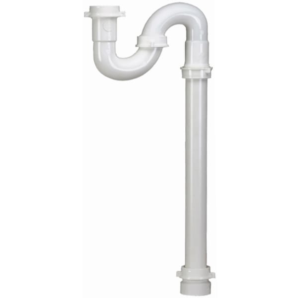 1-1/2" S-Trap, with Trap Adapter - White - PVC