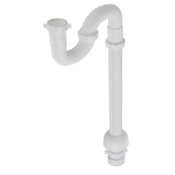 1-1/2" PVC, S-Trap, with Trap Adapter, Deep Escutcheon, - White