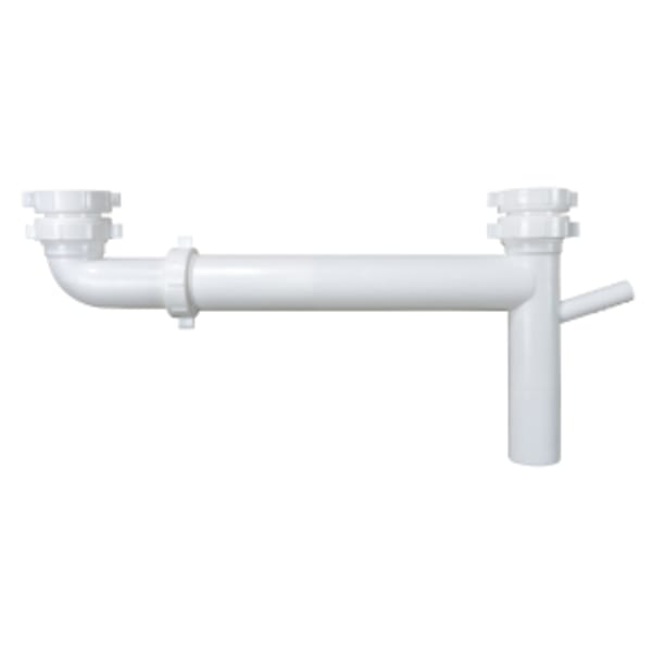 1-1/2" x 16" PVC, End Outlet, Telescoping, 1/2" Branch, Soft Washer - White