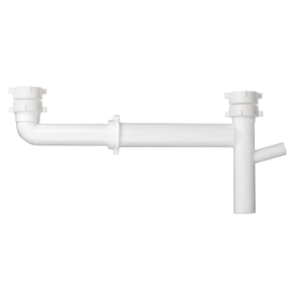 1-1/2" x 16" PVC, End Outlet, Telescoping, 3/4" Branch, - White