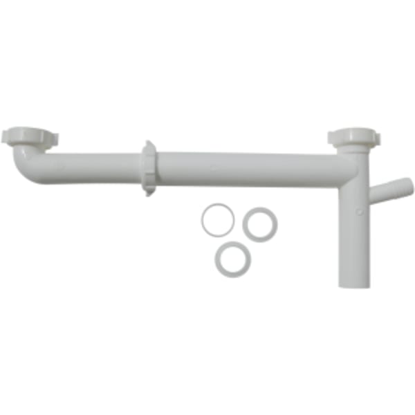 1-1/2" x 16" PVC, End Outlet, Telescoping, 1/2" Branch, - White