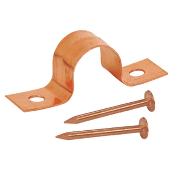 3/8" Copper Plated, 2-Hole Strap with Nails