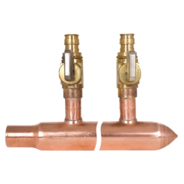 1" - Male Sweat x Closed, Distribution Manifold with 4 - 1/2" F1960 Branches - 1" Trunk/L Copper