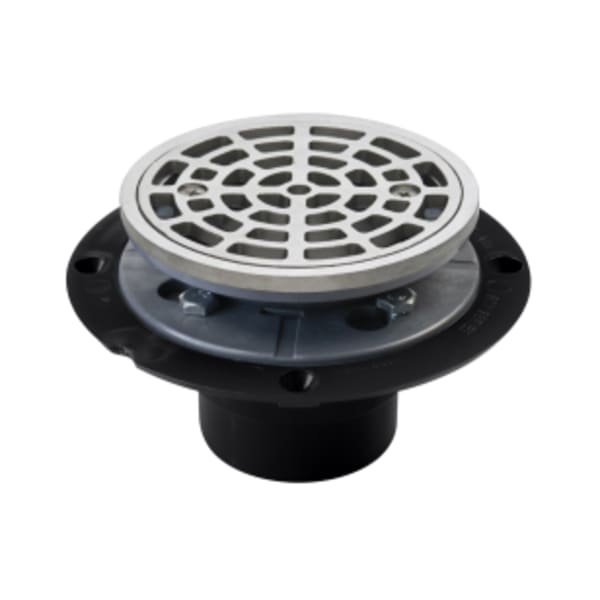 Shower Drain - Matte SS - Round Grate 4-7/16" - ABS