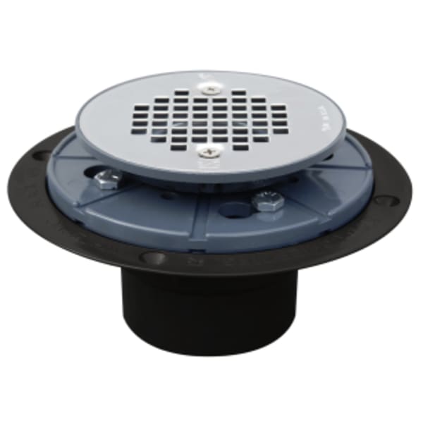 Shower Drain - Matte SS - Round Grate 4-7/16" - ABS