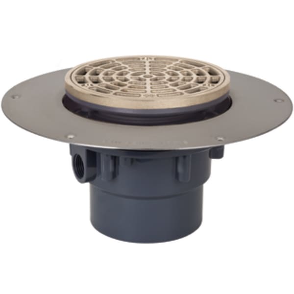 3" Round Grate - Floor Drain - 5-7/8" Nickle Bronze - PVC