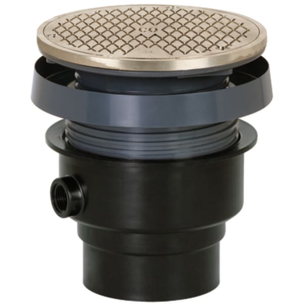 3" Solvent Weld, FinishLine - Complete Cleanout , w/Round Grate - Nickle Bronze Finish, ABS - Body