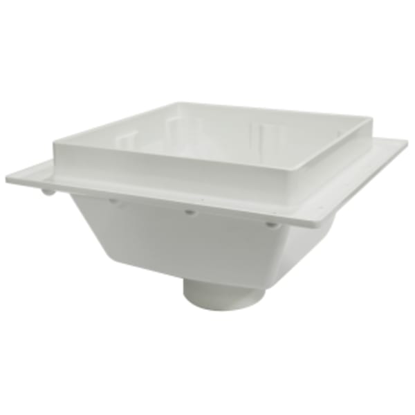 3" Solvent Weld - Square Floor Sink , w/ - Sink Only - No Strainer PVC - Body