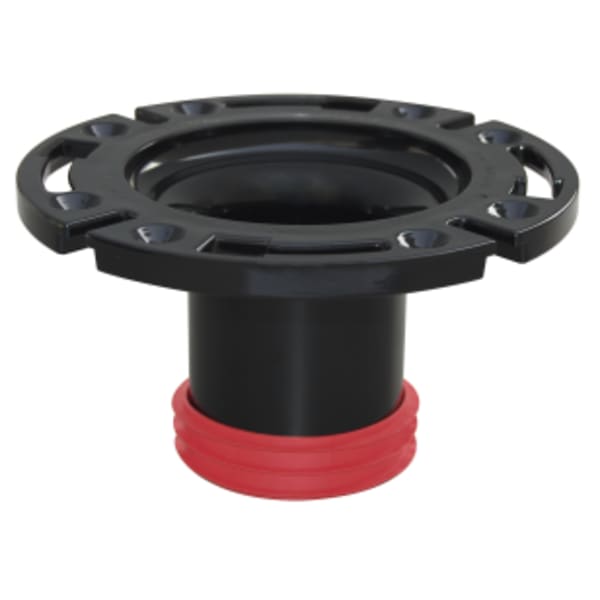 3" Inside Fit ABS Push-Tite Closet Flange w/ Plastic Ring & 4" Tailpiece