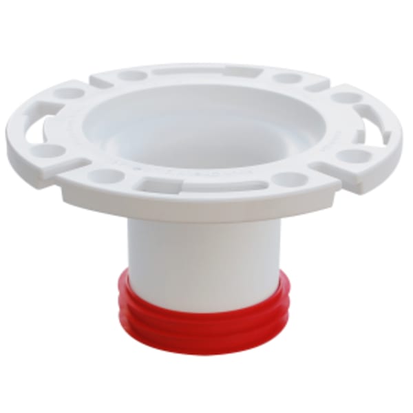 3" Inside Fit PVC Push-Tite Closet Flange w/ Plastic Ring & 4" Tailpiece