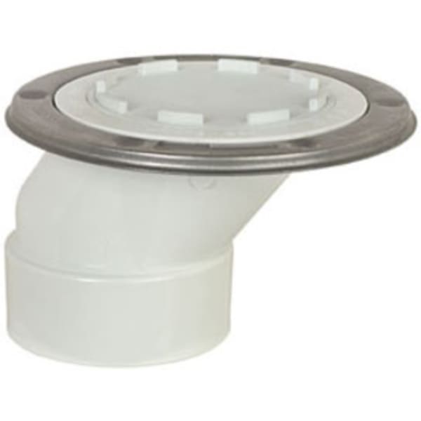 3" x 4" PVC Full Flush, 889-Series Gasketed Offset Closet Flange with TKO Knockout