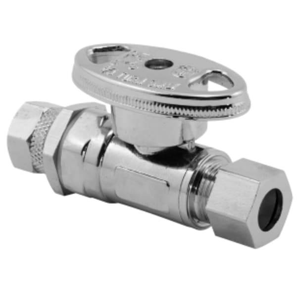 3/8" Swivel Comp x 3/8"OD Comp Straight Stop