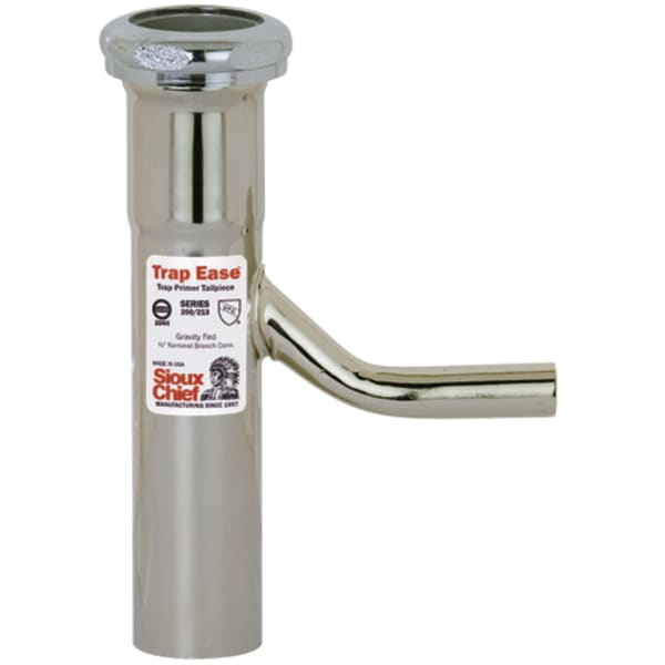 1-1/2" x 6" Slip Joint Trap Primer Tailpiece Chrome Metal
