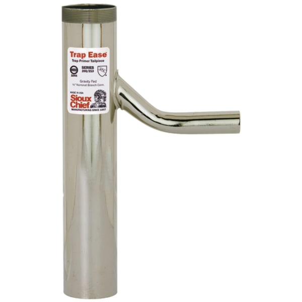 1-1/2" x 8" Direct Connection Trap Primer Tailpiece Chrome Metal