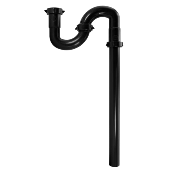 1-1/4" S-Trap le Stainless Steel Trap Adapter Black ABS