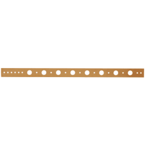 1-1/4" x 20" 7 Extruded 1/2" Holes on 2" Centers