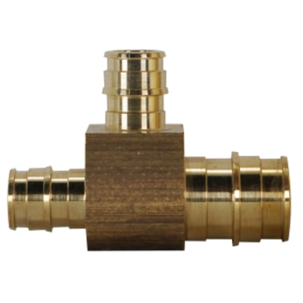 3/4" x 1/2" x 1/2" PEX F1960 Reducing Tee Brass