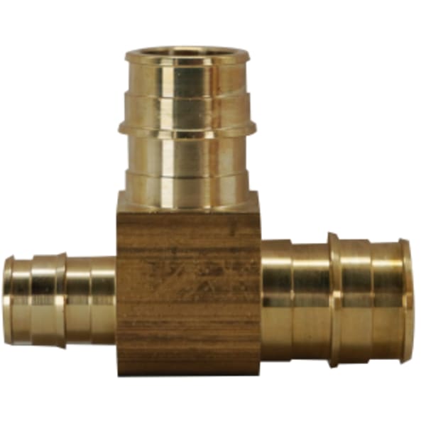 3/4" x 1/2" x 3/4" PEX F1960 Reducing Tee Brass