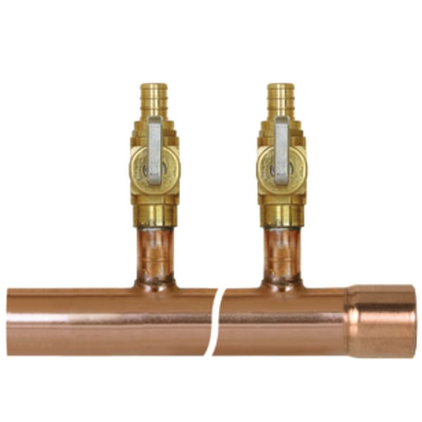 1" Male Sweat x Female Sweat Manifold 4 port with Valves 1/2" F1807