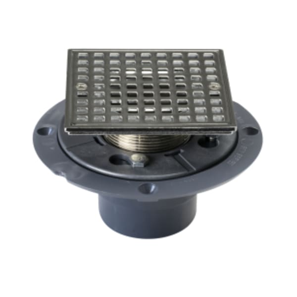 2" Shower Drain with Chrome Square Top