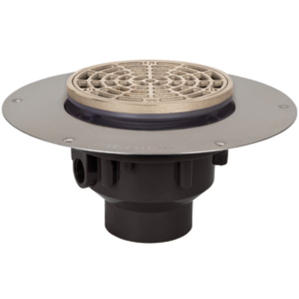 2" Round Grate Floor Drain 5-7/8" Nickel Bronze ABS