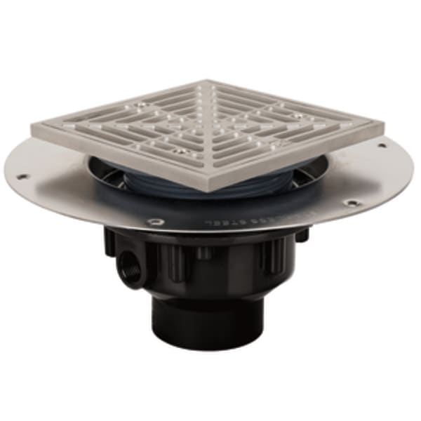 2" Square Grate Floor Drain 5-7/8" Stainle Stainless Steel Steel ABS