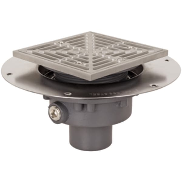 Drain Halo 2" DI No-Hub Stainless Steel R&S Sqr