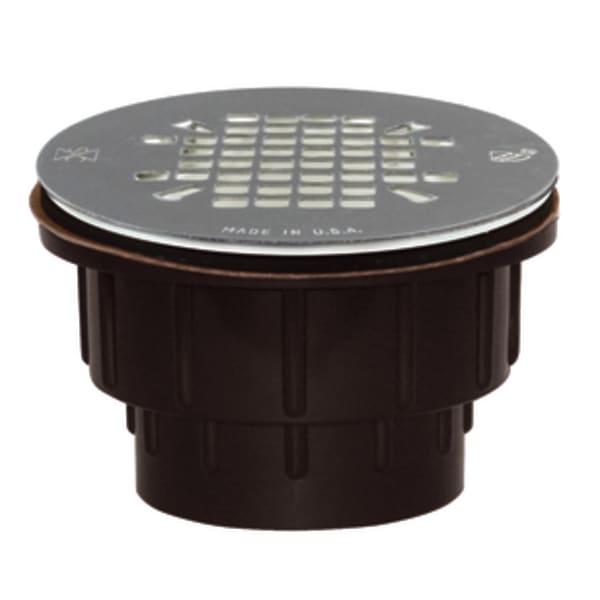 2" ABS Solvent Weld Shower Drain with SnapIn Stainless Steel Strainer
