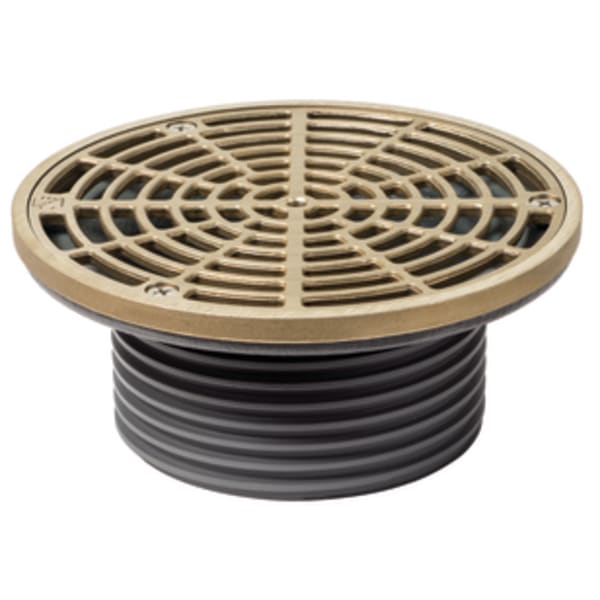 Finish Head DI 4" Drain with 6" Nickel Bronze Round Ring and Strainer