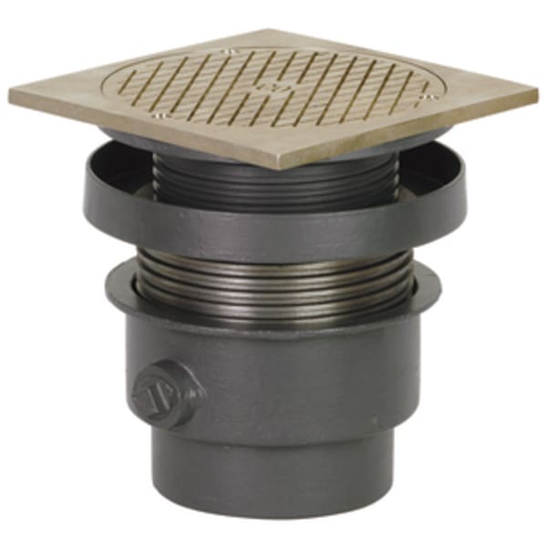 Cleanout Finish Line 4" No-Hub 6" Nickel Bronze Square Cover