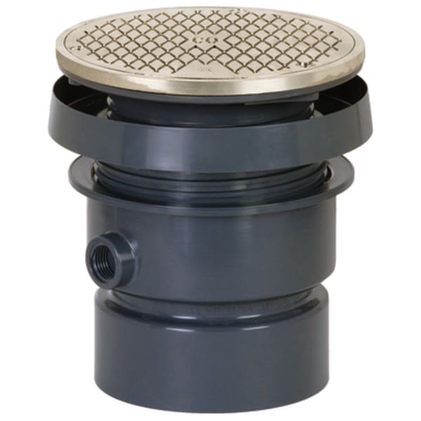 Cleanout Finish Line 4" PVC with 6" Nickel Bronze Round Cover