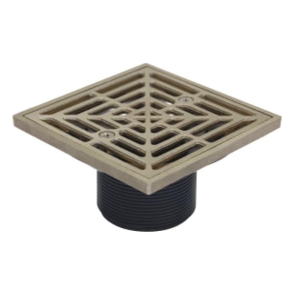 2" Top Only with Square Grate 4-1/2" Nickel Bronze Finish