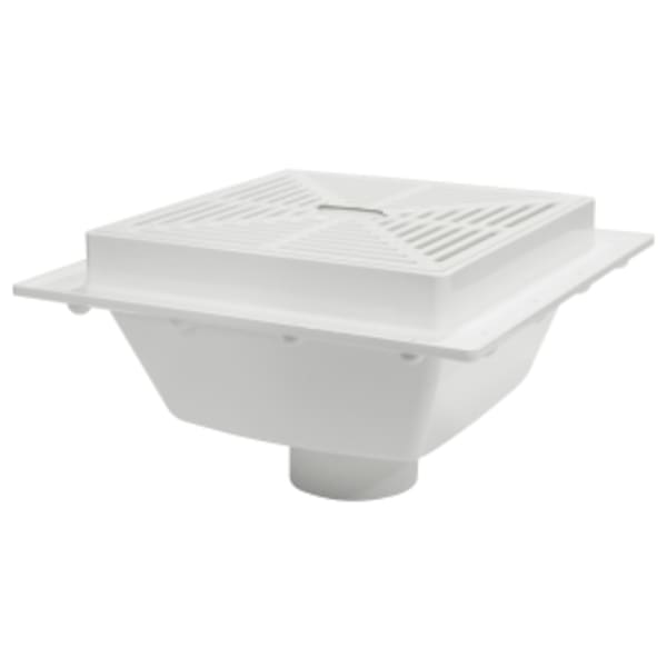 3" Solvent Weld Square Floor Sink with 11-3/16" PVC Grate PVC Body