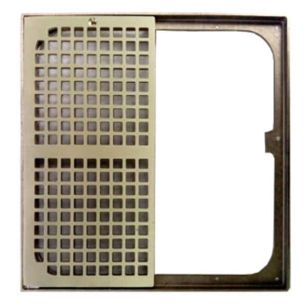 Grate/Frame Floor Sink Nickel Bronze Square 12" Open-Half