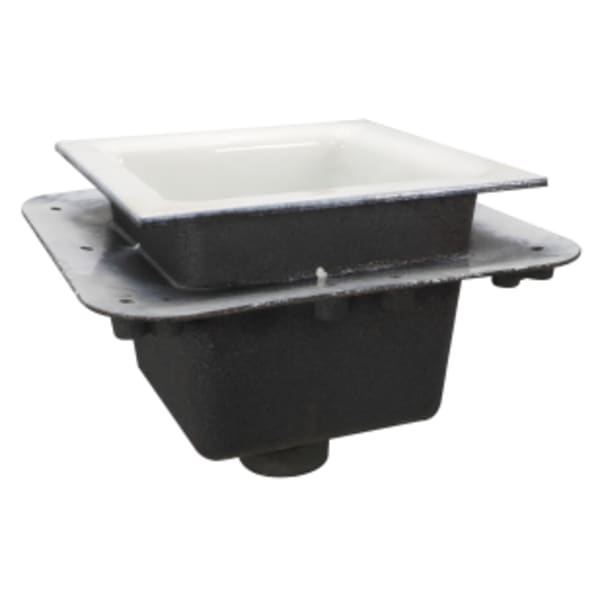 4" No-Hub Floor Sink Square 12"x 12"x 8" Flanged