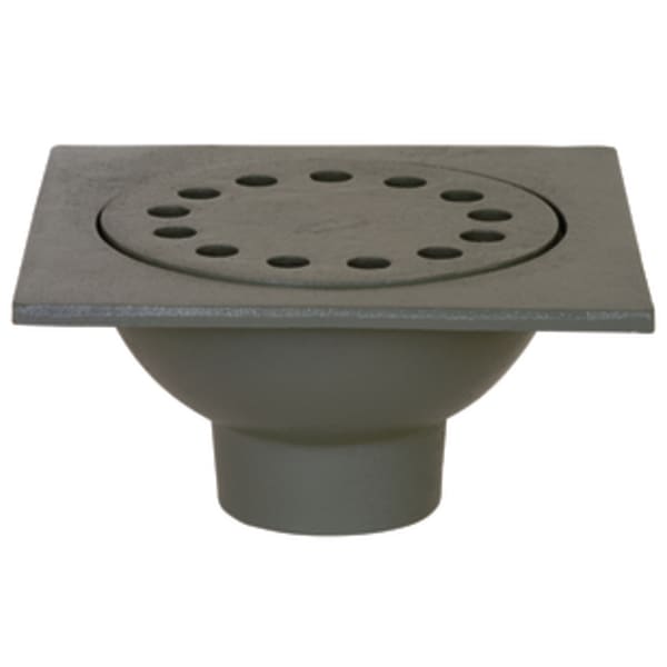 6"x 6" Cast Iron Bell Trap Drain 2" no hub