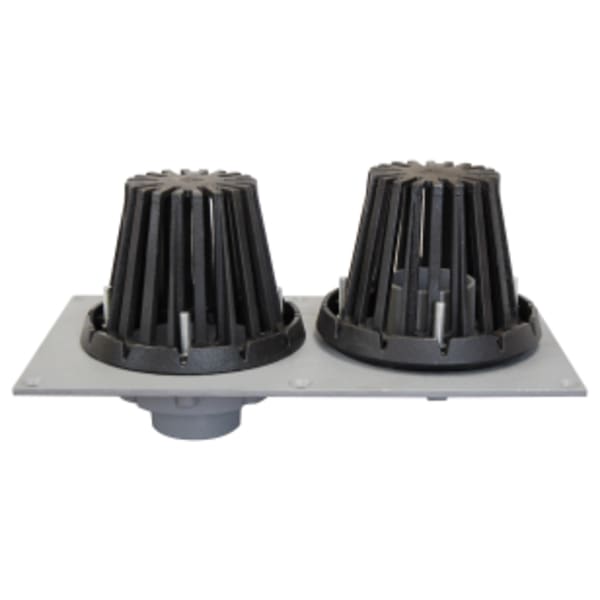 3" No-Hub Combo Roof Drain with Collars & Strainer
