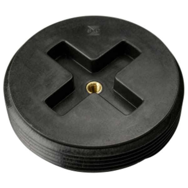 3" ABS C/O Plug with Threaded Brass Insert