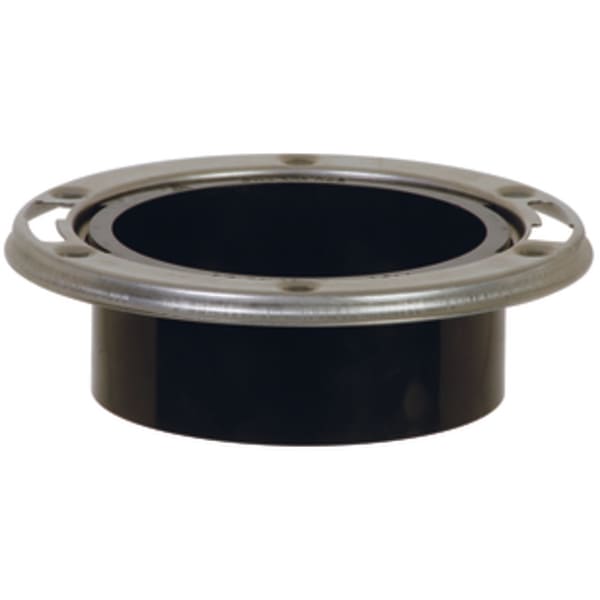 4" H ABS Flush to Floor Closet flange One-Piece Open with Stainle Stainless Steel Steel Ring