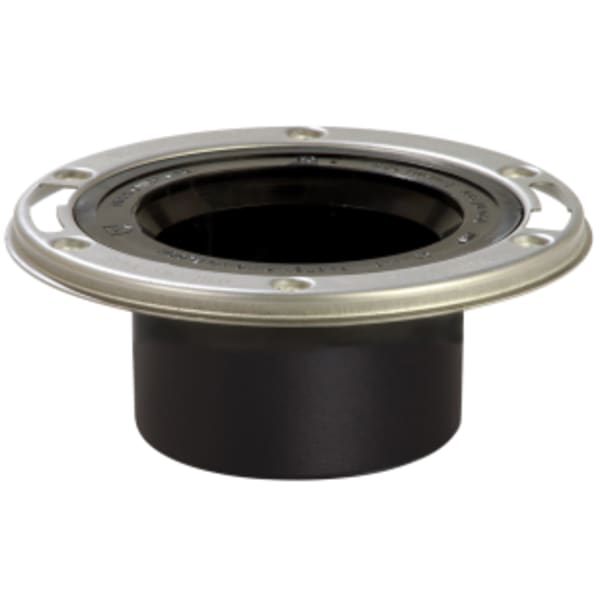 3" H 4" Inside ABS Flush to Floor Open Closet Flange with Stainle Stainless Steel Steel Swivel Ring