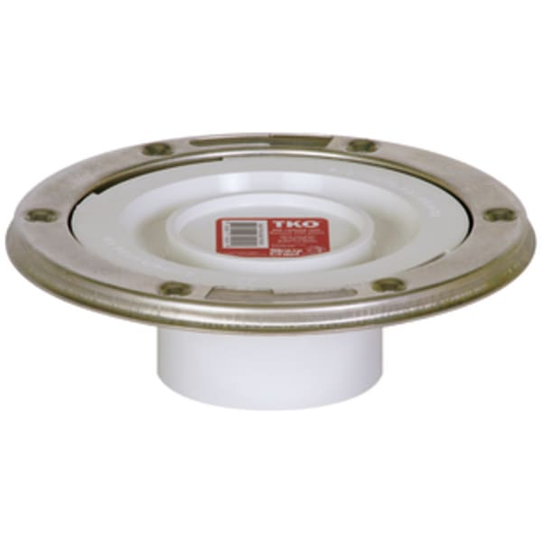 3" Inside Fit PVC TKO Closet Flange with Stainle Stainless Steel Steel Swivel Ring