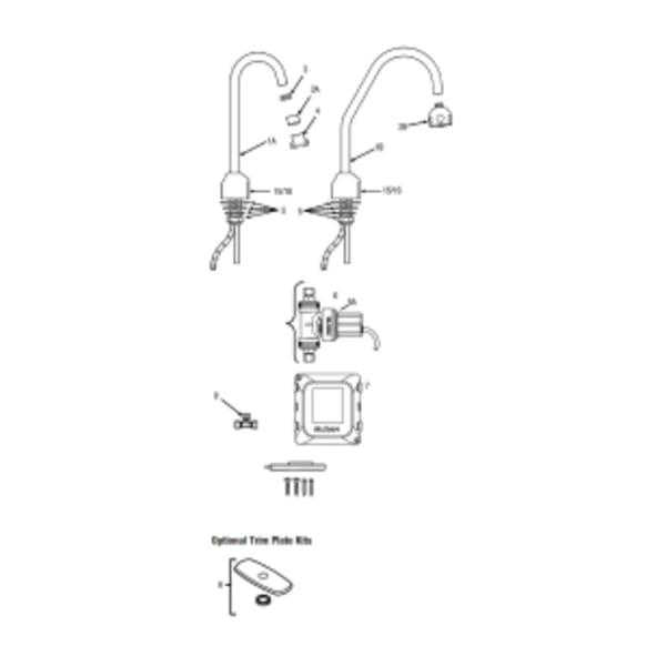 Optima® Sensor Faucet (EBF750-4-BAT-BDM-CP-1.5-GPM-LAM-FCT) Commercial Grade, ADA Compliant, Electronic, Sensor-Activated, Brass Gooseneck Hand Washing Faucet with the following features: - Single Hole in Polished Chrome