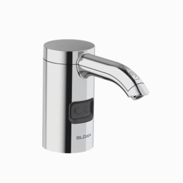 Sloan® Soap Dispenser (ESD700A CP SOAP DISPENSER W/SOAP) Sensor Activated, Electronic, Chrome Plated Die Cast Body, Hand Washing Foam Soap Dispenser with the following features: - in Polished Chrome