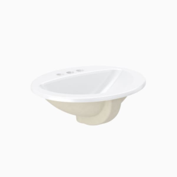 Oval Drop-In Lavatory (SS3002 STANDARD DROP-IN SINK 4" C'SET) White, vitreous china drop-in, self-rimming lavatory