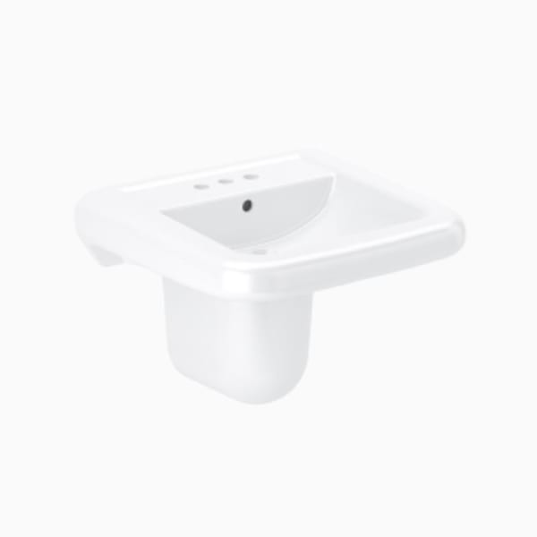 Wall-Mounted Lavatory (SS3065 WALL HUNG SINK 21 x 20 4" C'SET) White, vitreous china wall hung lavatory with rear overflow;